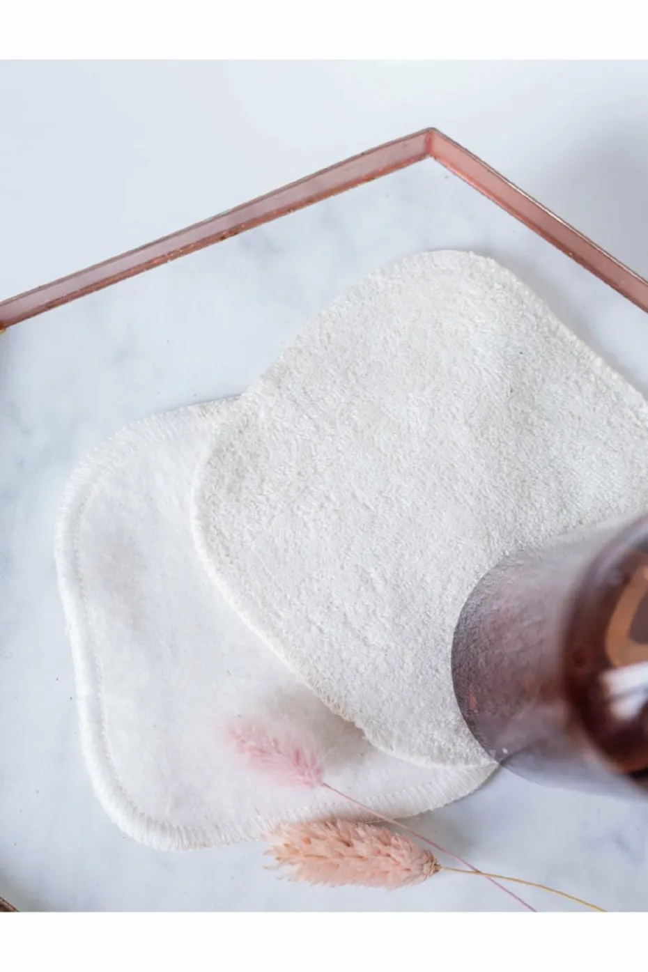 7 carrés démaquillants réutilisables + filet de lavage