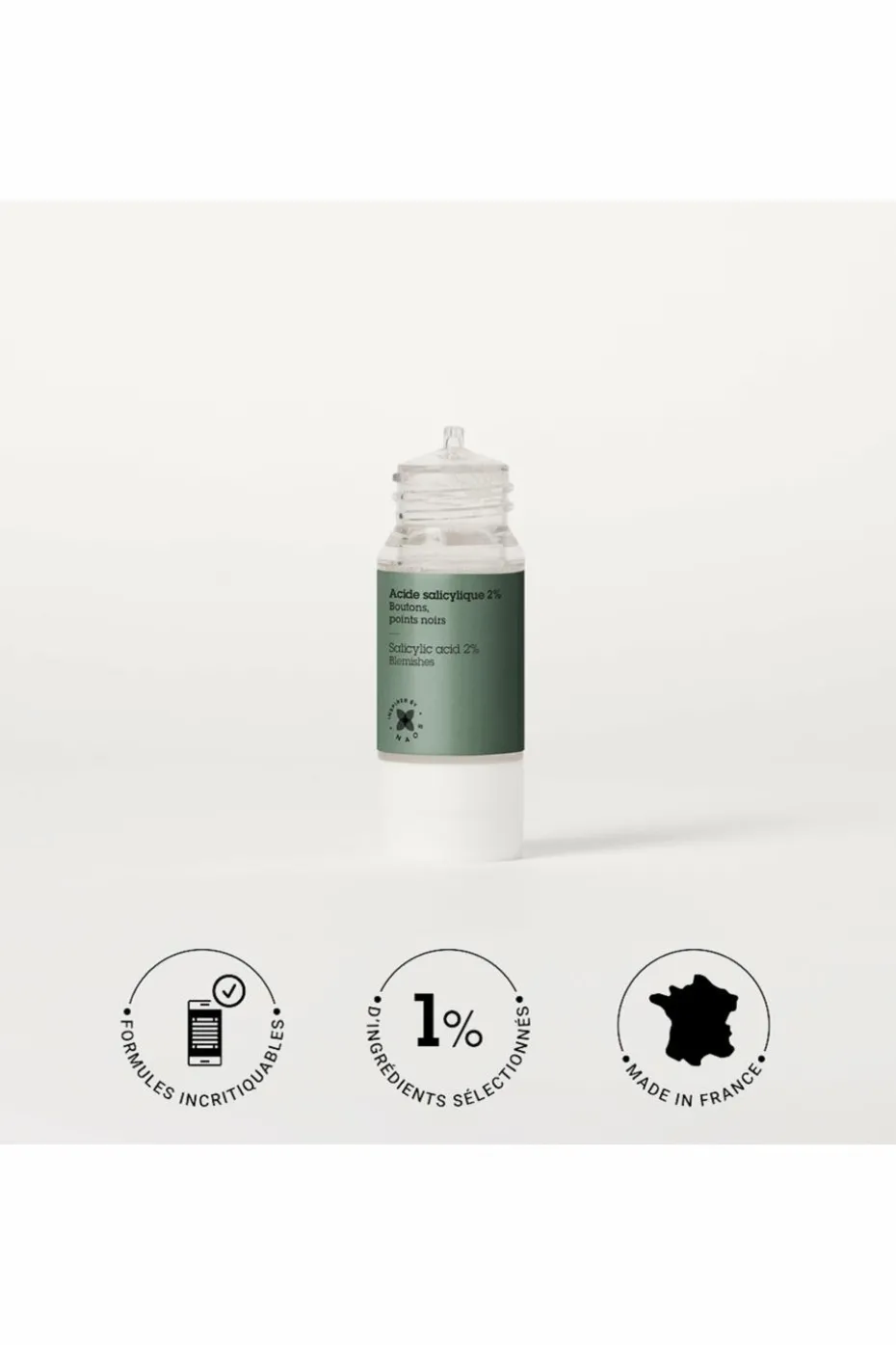 Actif pur Acide salicylique 2% boutons et imperfections