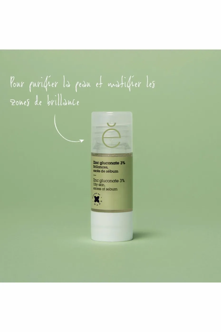 Actif pur Zinc gluconate 3% boutons et imperfections