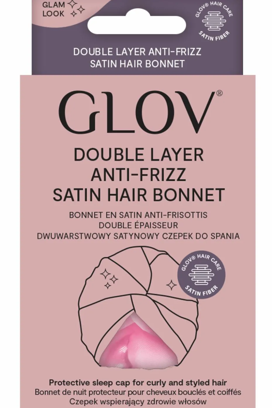 Bonnet double épaisseur en satin rose