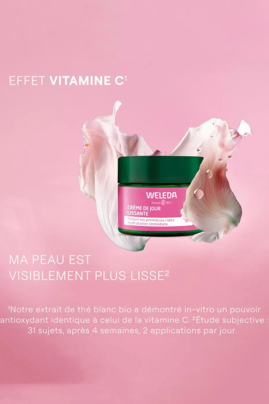 Crème de jour lissante rose musquée & thé blanc