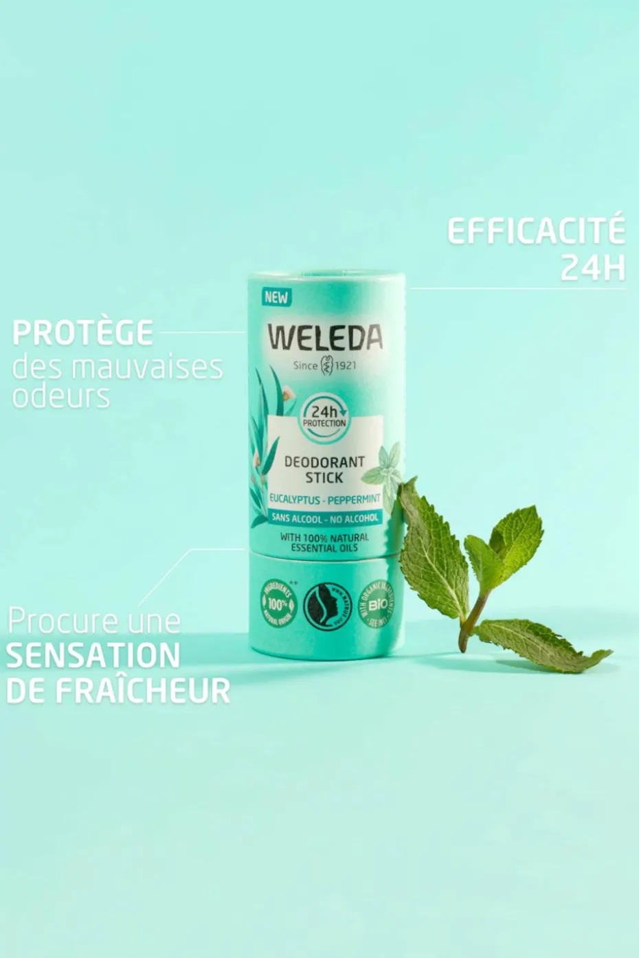 Déodorant stick eucalyptus peppermint