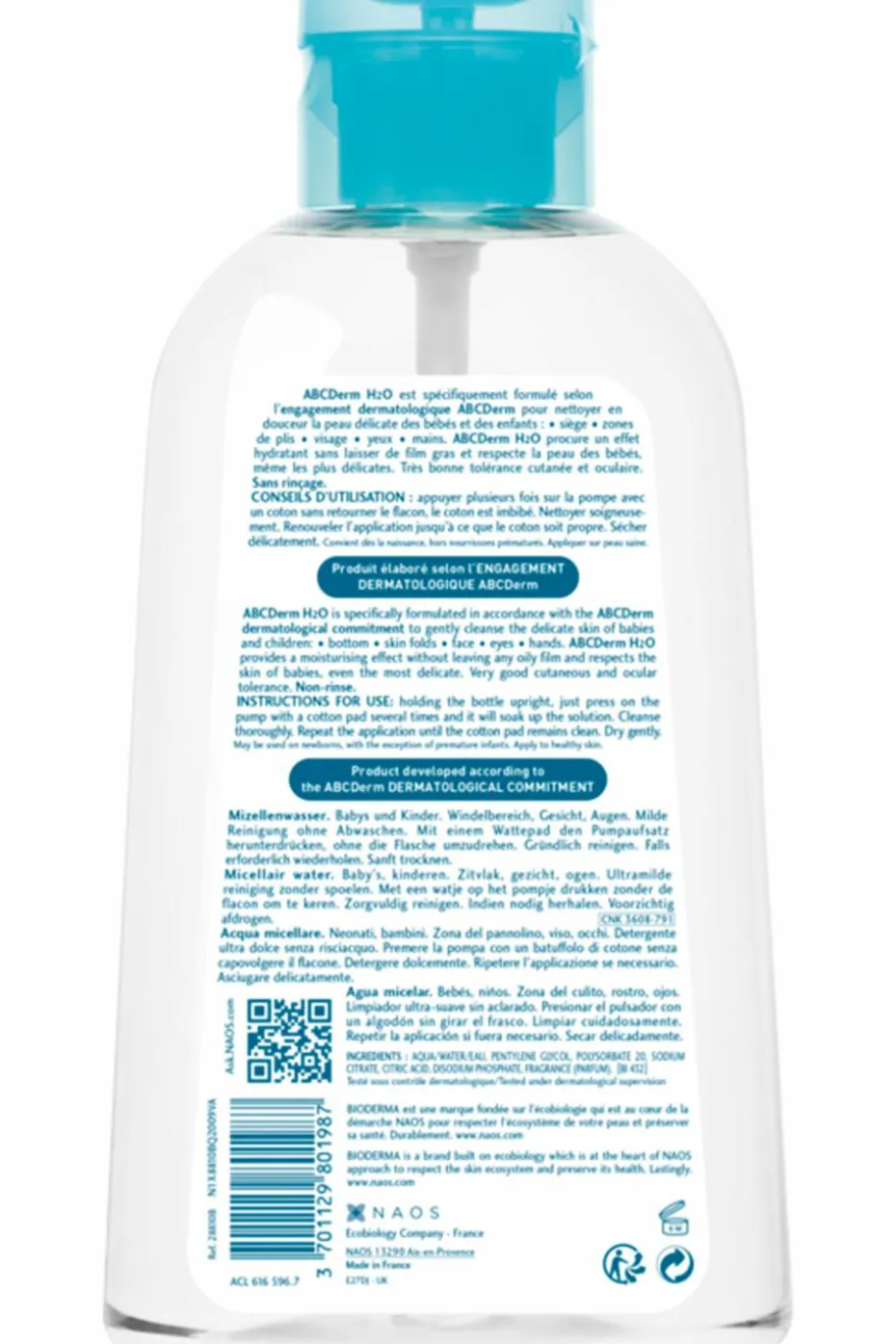 Eau micellaire bébé & enfant ABCDerm H2O