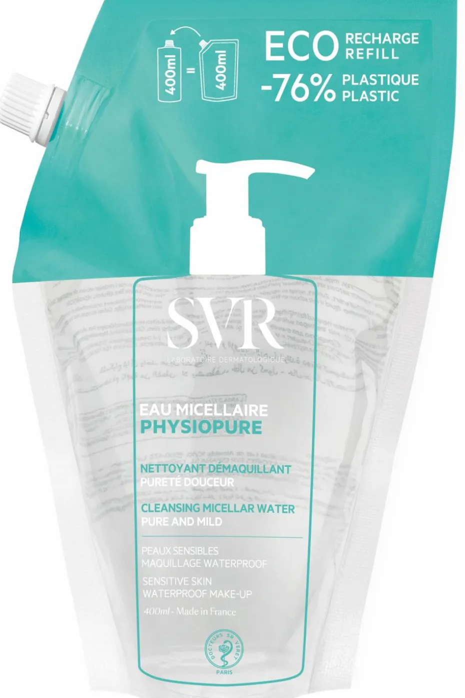 Eau micellaire nettoyante démaquillante Physiopure rechargeable