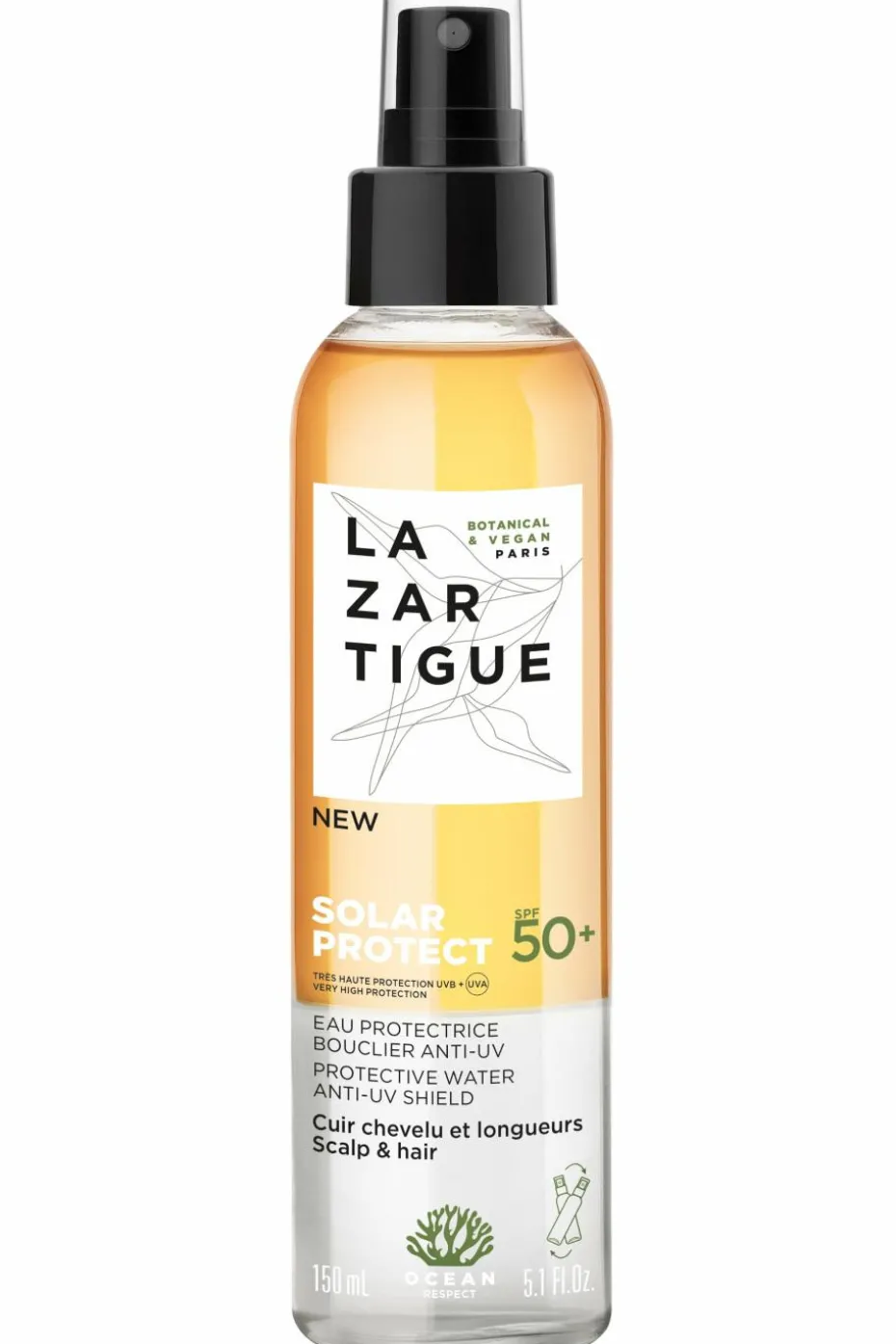 Eau solaire protectrice cheveux SPF50+
