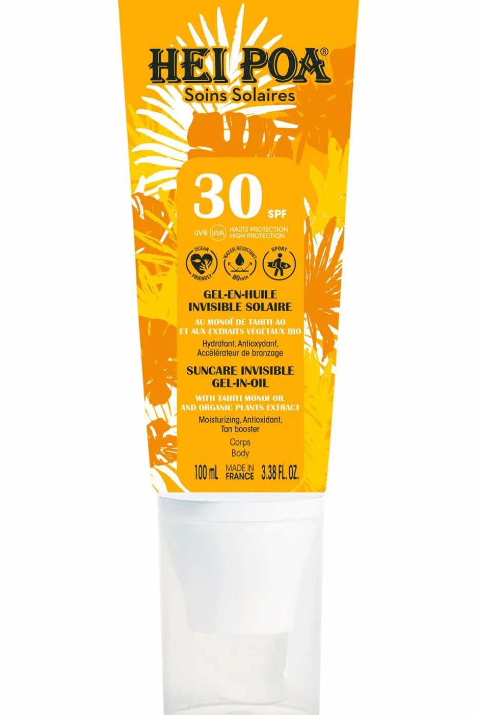 Gel en huile invisible corps SPF30 au monoï