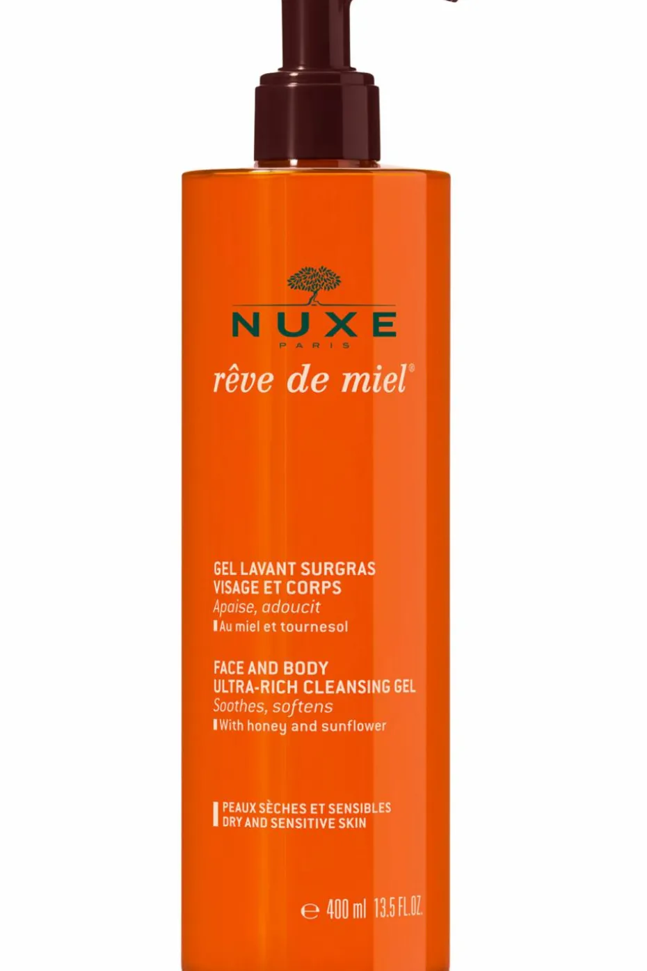 Gel lavant surgras visage et corps Rêve de Miel® rechargeable