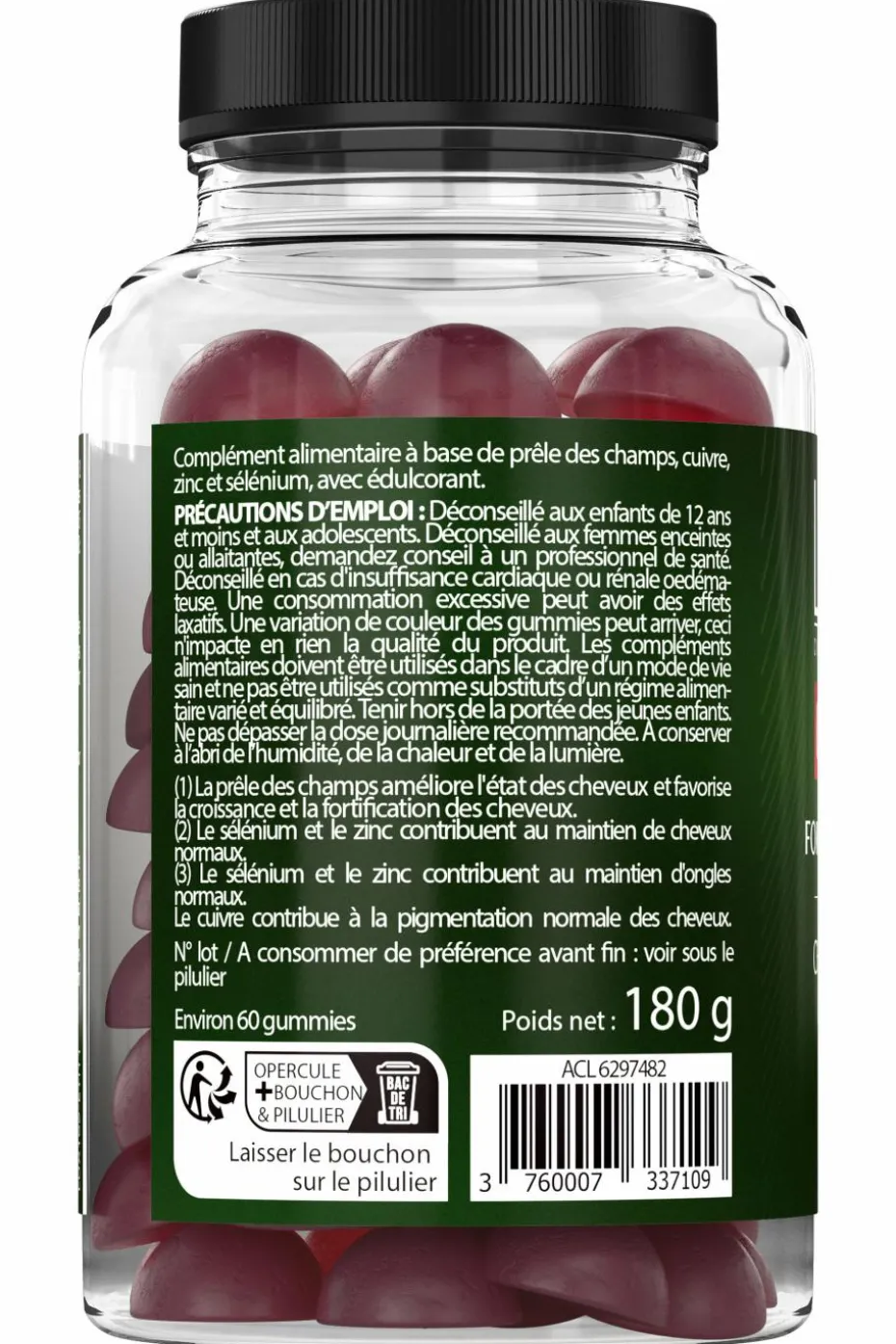 Gummies cheveux force & croissance