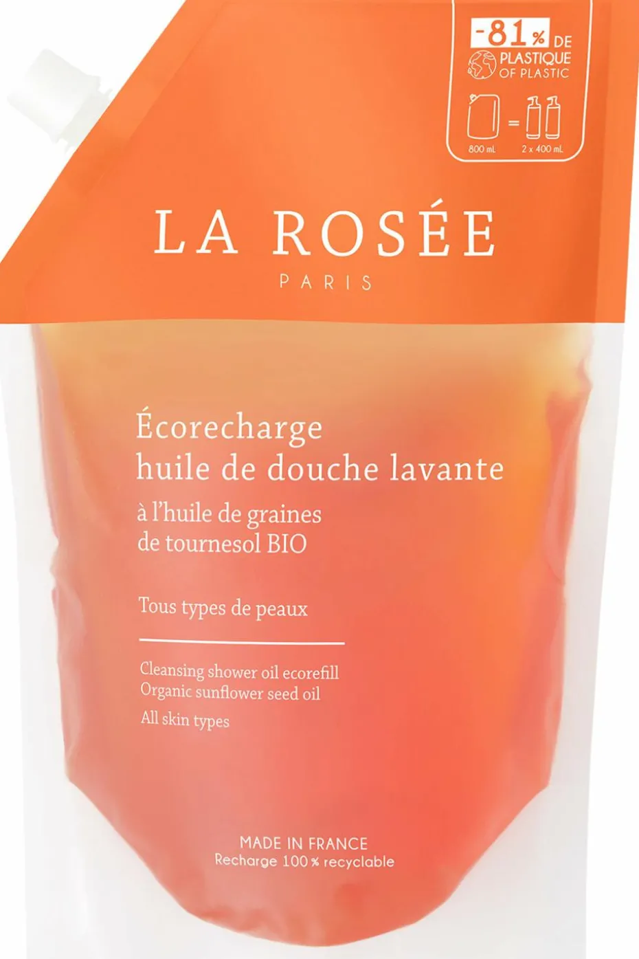 Huile de douche rechargeable