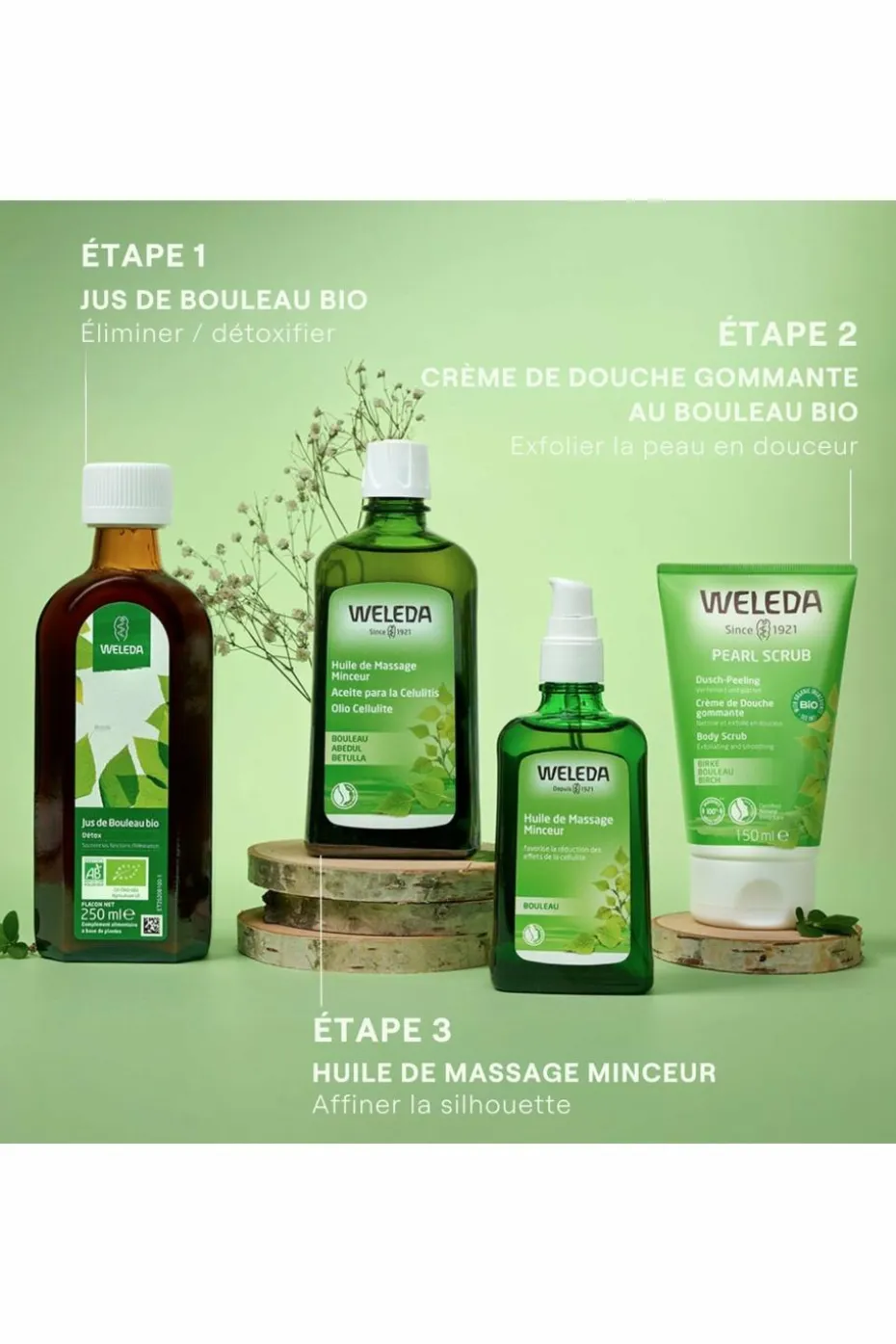 Huile de massage minceur au bouleau
