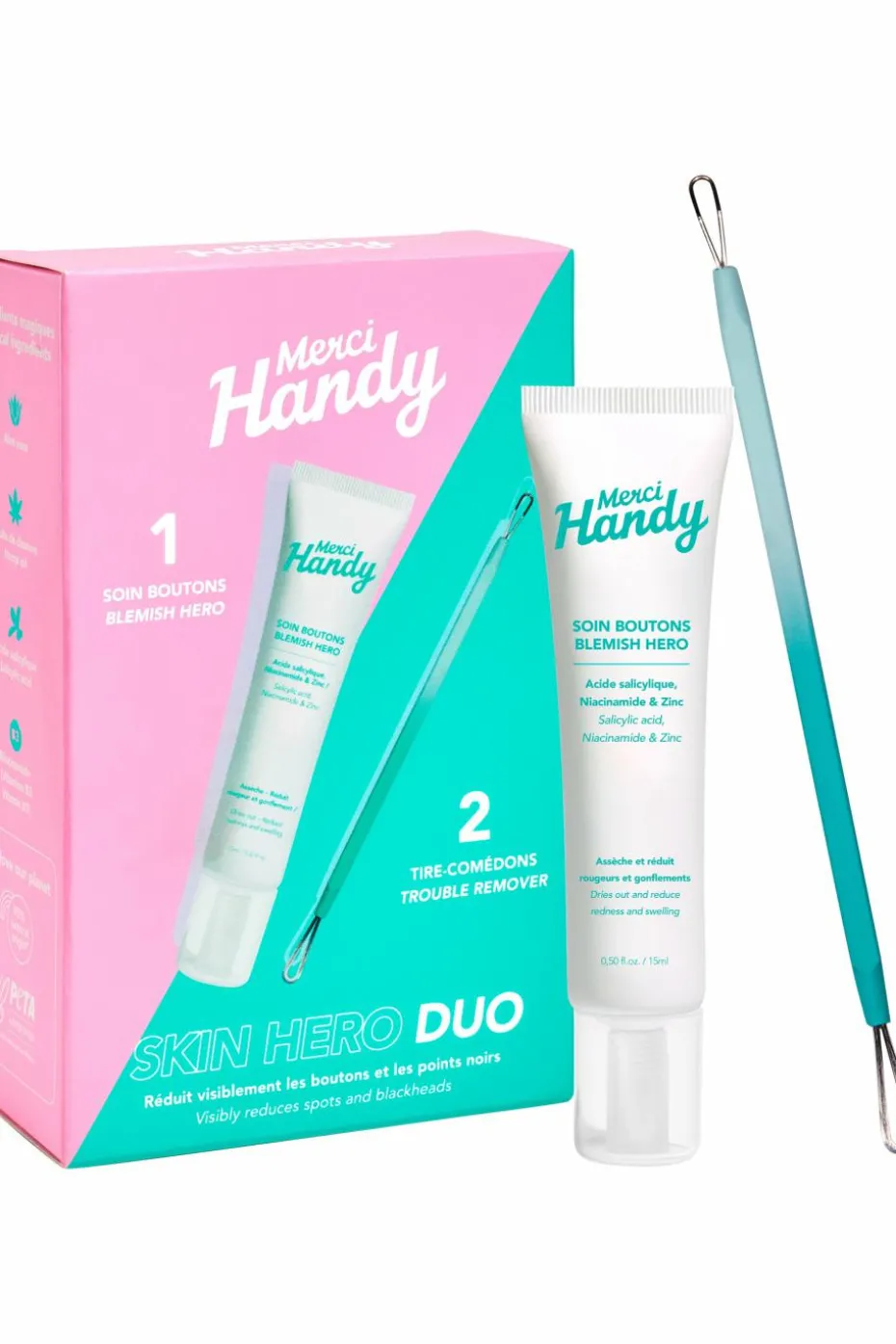 Kit Skin Hero Duo soin boutons & tire-comédon