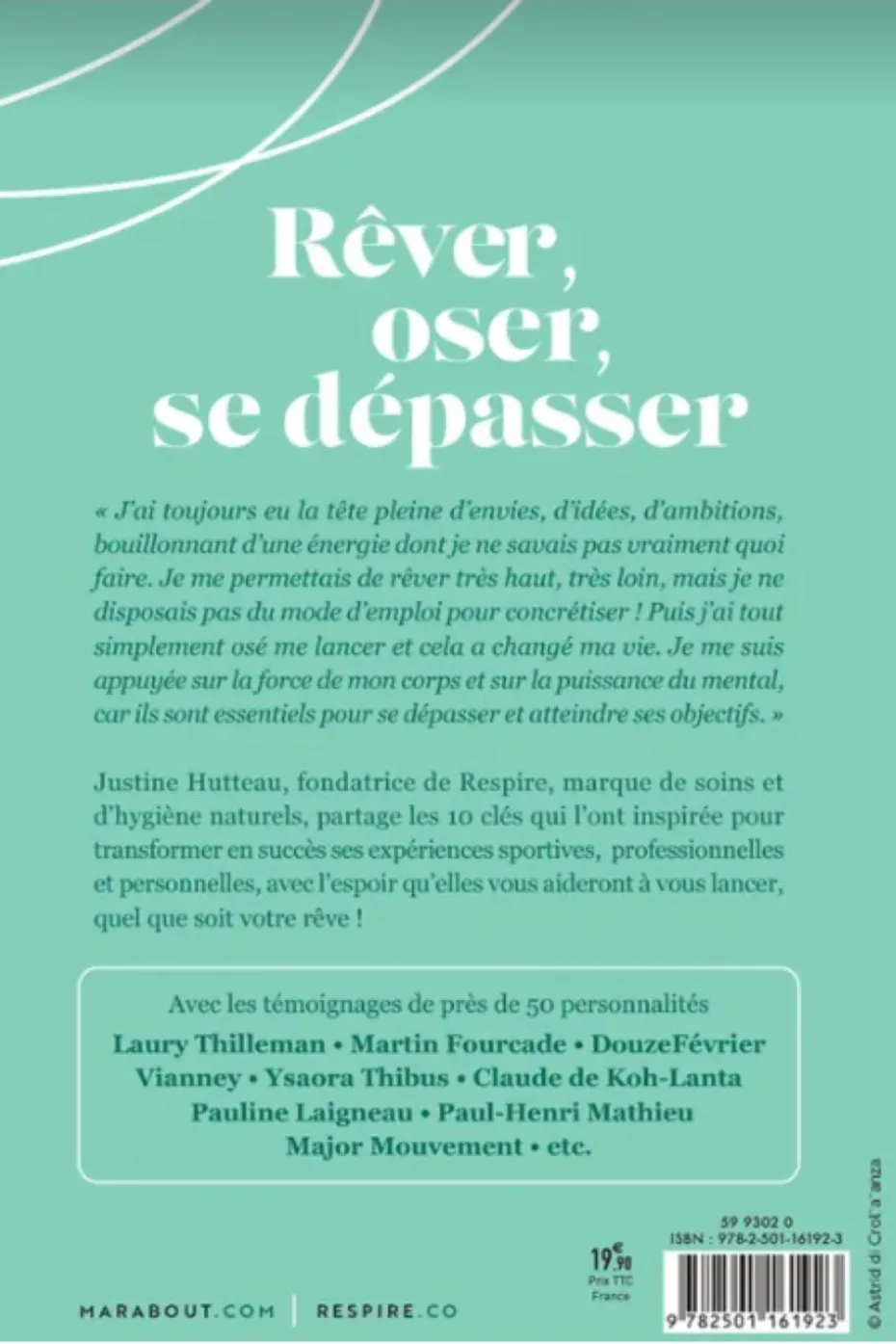 Livre Rêver, oser, se dépasser de Justine Hutteau la fondatrice de Respire