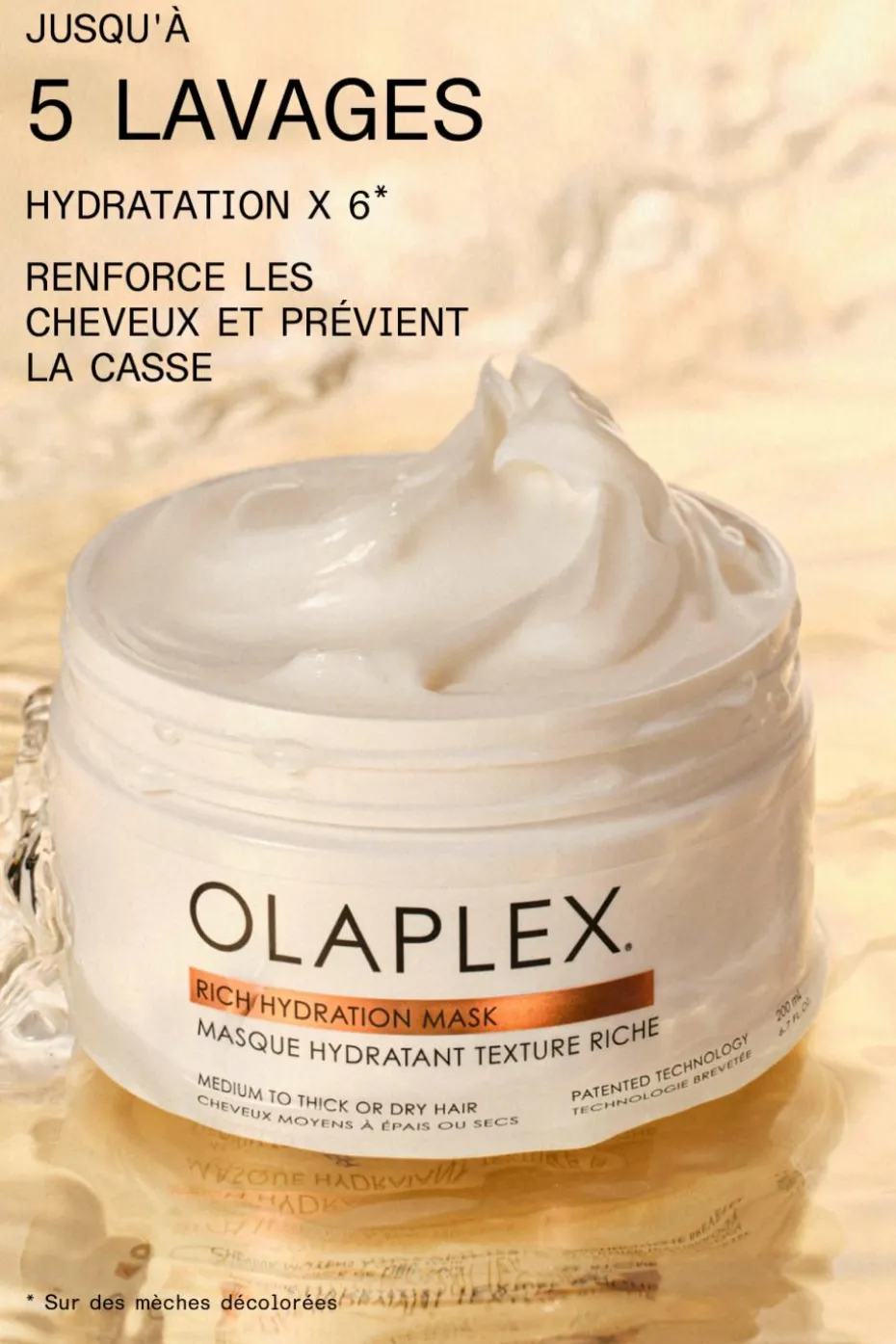 Masque hydratant texture riche