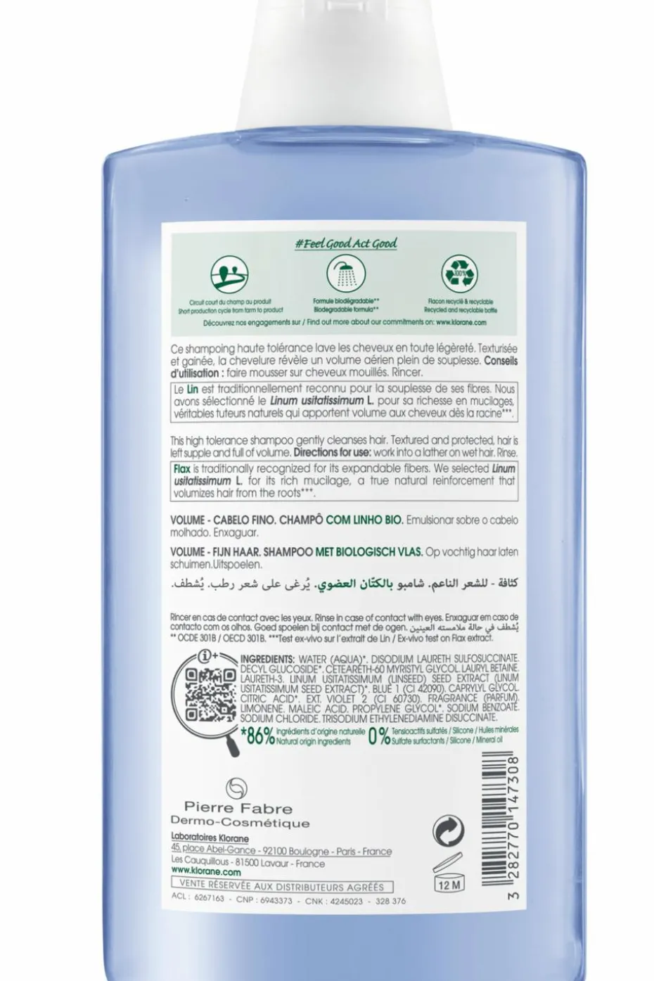 Shampoing au Lin bio pour cheveux fins