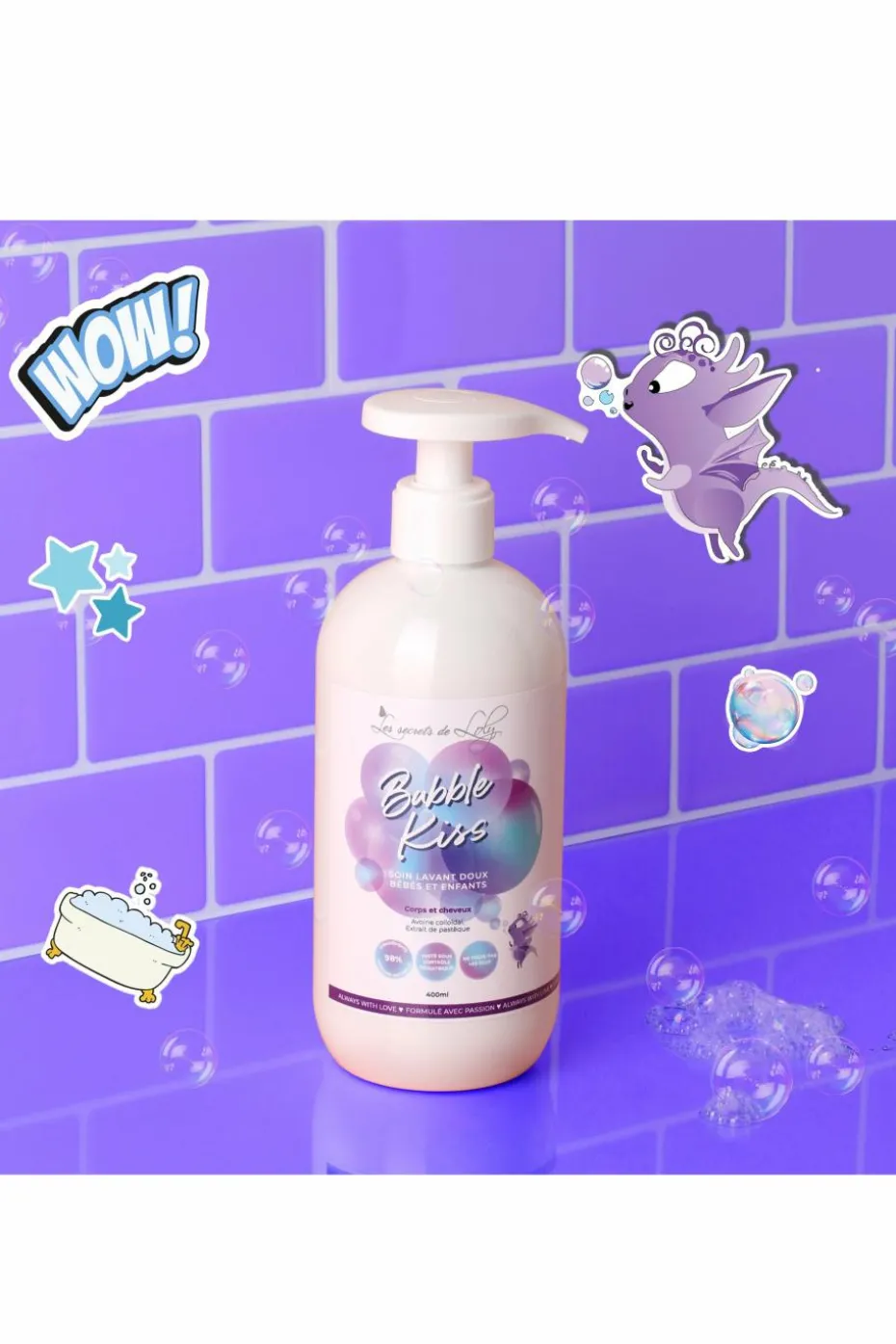Soin lavant doux bébé et enfant Bubble Kiss