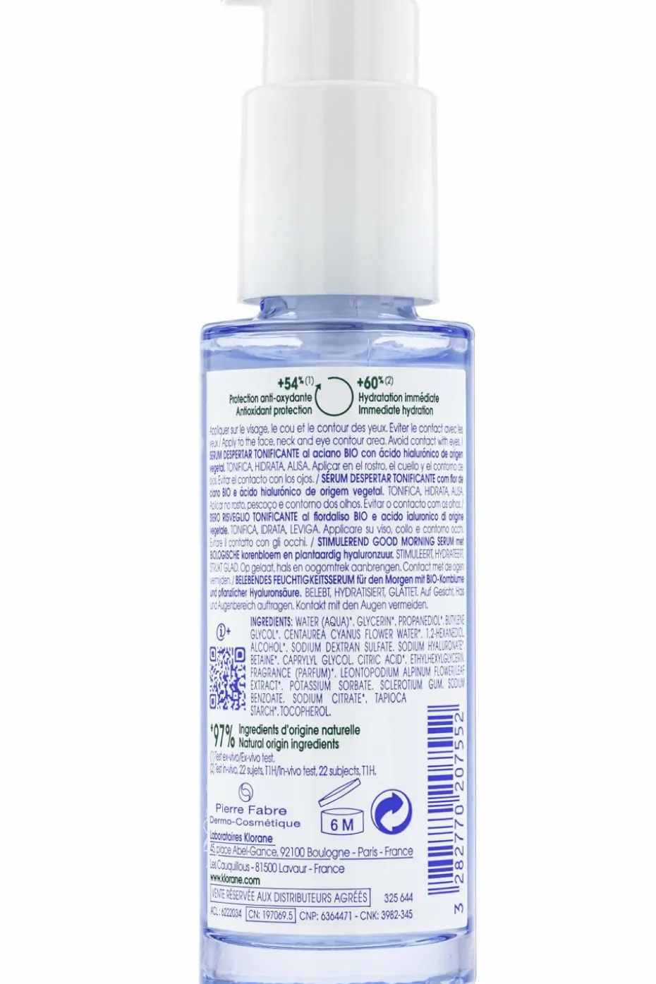 Sérum réveil tonique au Bleuet bio et acide hyaluronique