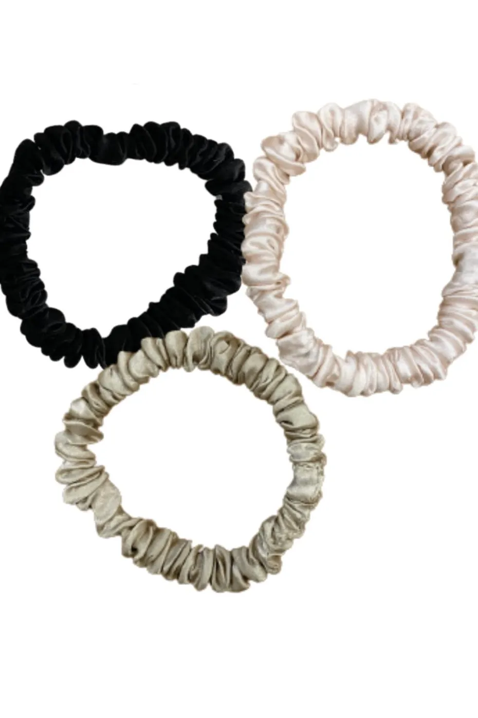 Trio de chouchous noir, sand et blush Tiny