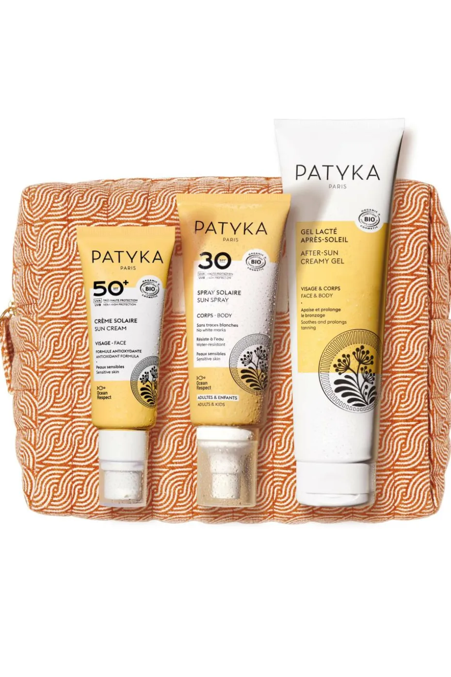 Trousse soins solaires certifiés bio avec la crème solaire visage 40ml offerte