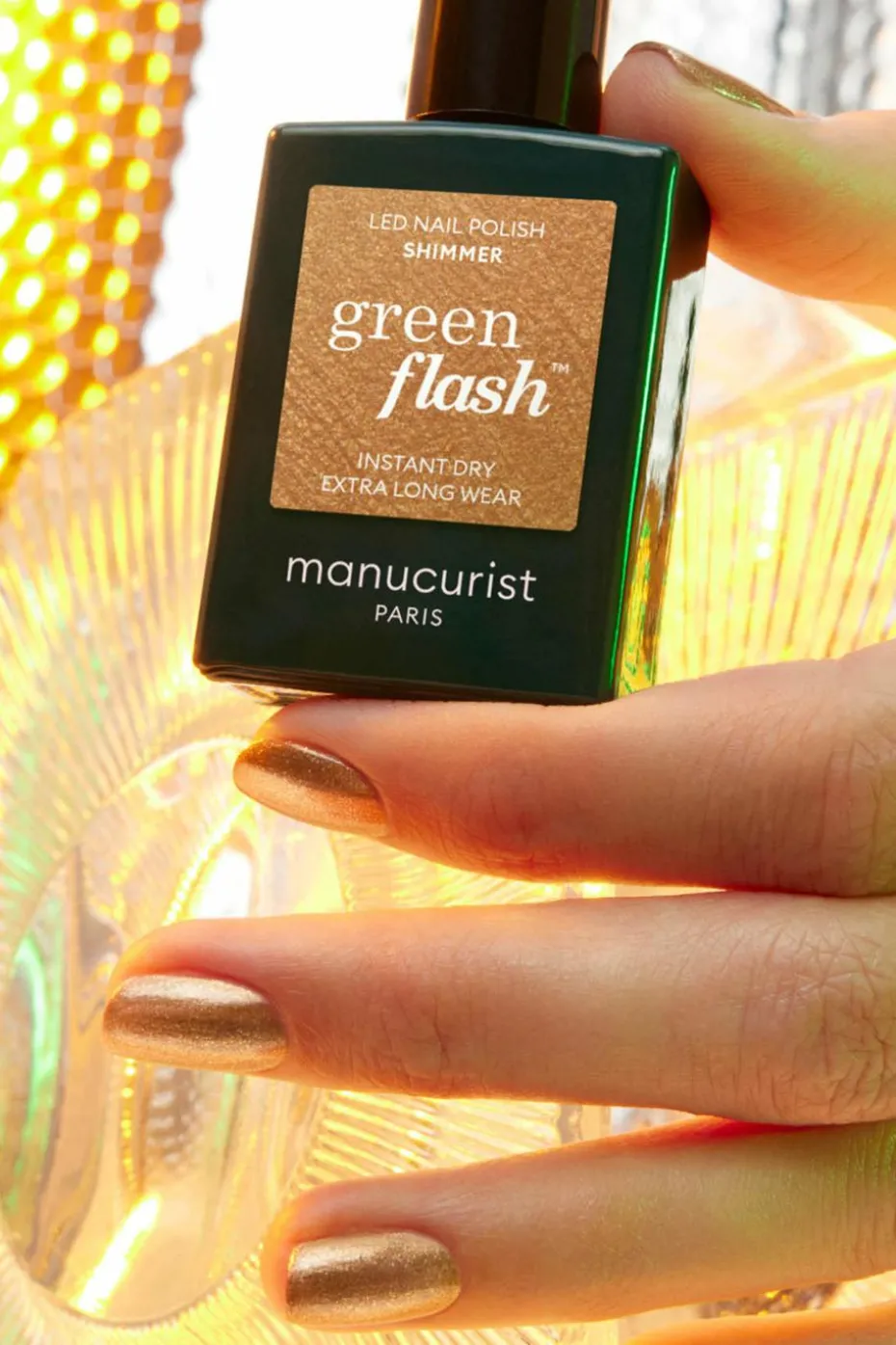 Vernis semi-permanent Green Flash Les pailletés
